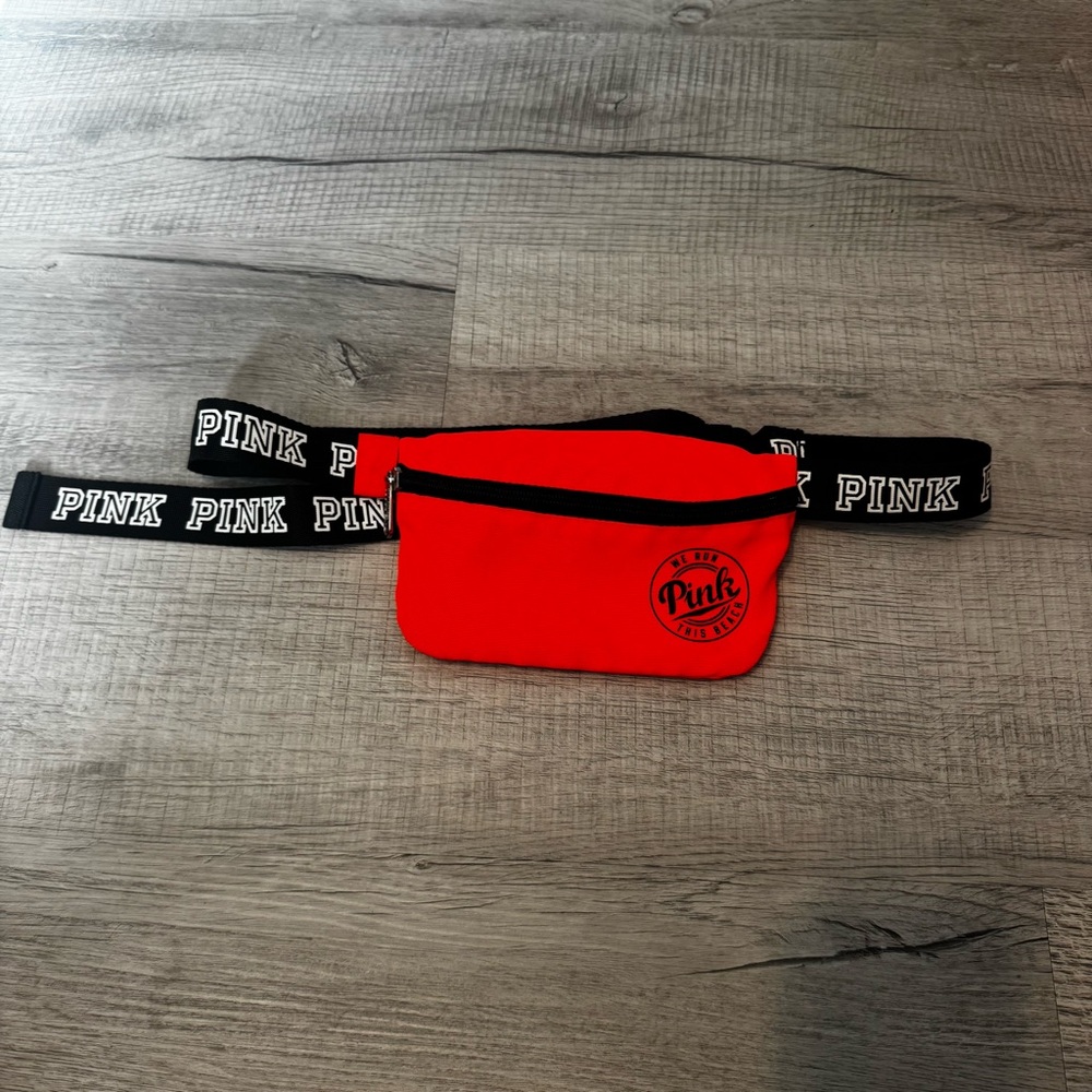 Victoria's Secret Pink Women's Neon Orange Sports Zip Up Bum Bag Small Size